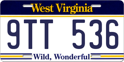 WV license plate 9TT536