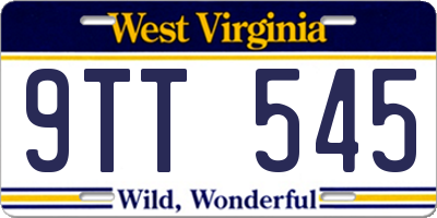 WV license plate 9TT545