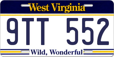 WV license plate 9TT552