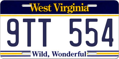 WV license plate 9TT554