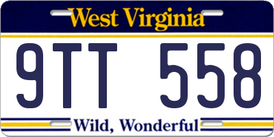 WV license plate 9TT558