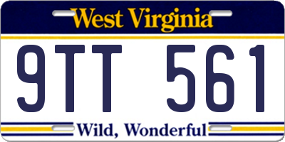 WV license plate 9TT561