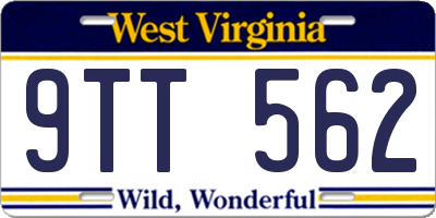 WV license plate 9TT562