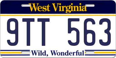 WV license plate 9TT563