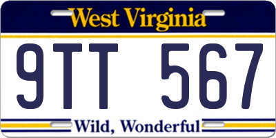 WV license plate 9TT567