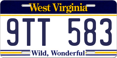 WV license plate 9TT583
