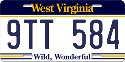 WV license plate 9TT584