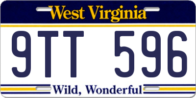 WV license plate 9TT596