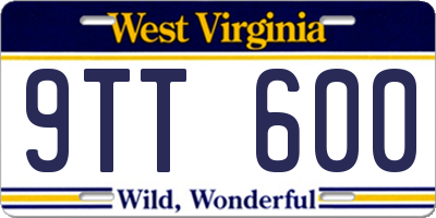 WV license plate 9TT600