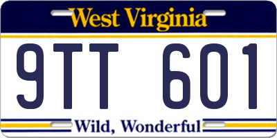 WV license plate 9TT601