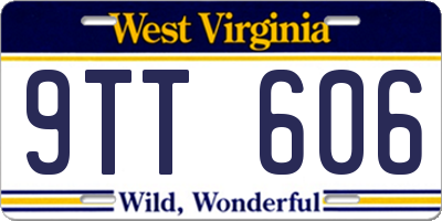 WV license plate 9TT606