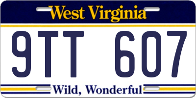 WV license plate 9TT607