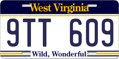 WV license plate 9TT609