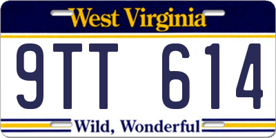 WV license plate 9TT614