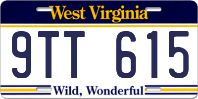 WV license plate 9TT615