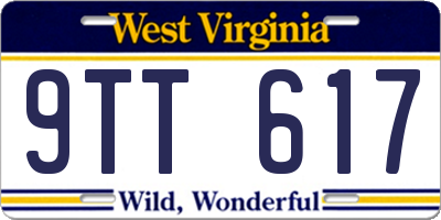 WV license plate 9TT617
