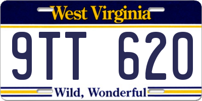 WV license plate 9TT620