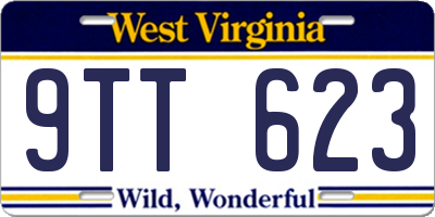 WV license plate 9TT623