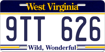 WV license plate 9TT626