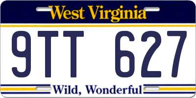 WV license plate 9TT627