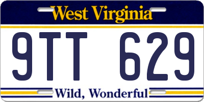 WV license plate 9TT629