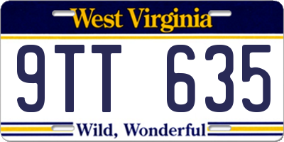 WV license plate 9TT635
