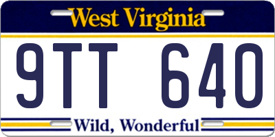 WV license plate 9TT640