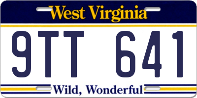 WV license plate 9TT641