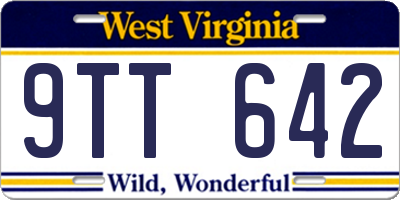 WV license plate 9TT642