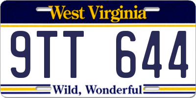 WV license plate 9TT644
