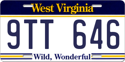 WV license plate 9TT646