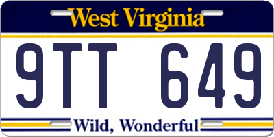 WV license plate 9TT649