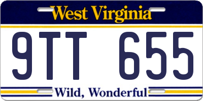 WV license plate 9TT655