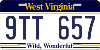 WV license plate 9TT657
