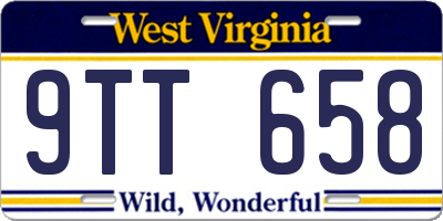 WV license plate 9TT658