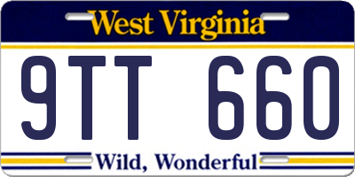 WV license plate 9TT660