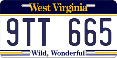 WV license plate 9TT665