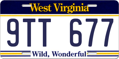 WV license plate 9TT677