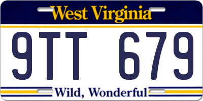 WV license plate 9TT679