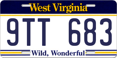 WV license plate 9TT683