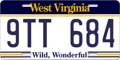 WV license plate 9TT684