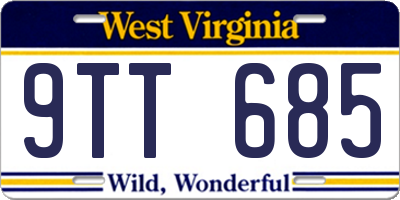 WV license plate 9TT685