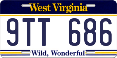 WV license plate 9TT686