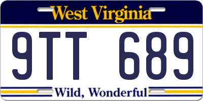 WV license plate 9TT689