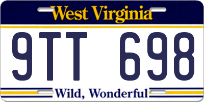 WV license plate 9TT698
