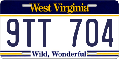 WV license plate 9TT704