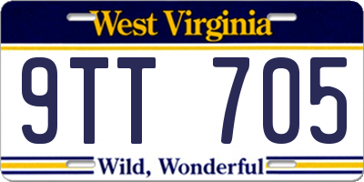 WV license plate 9TT705
