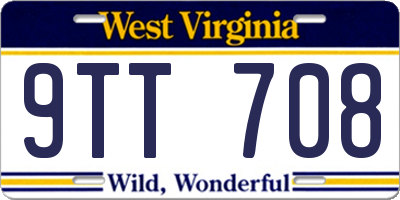 WV license plate 9TT708