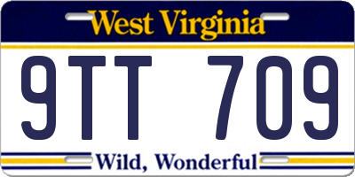 WV license plate 9TT709