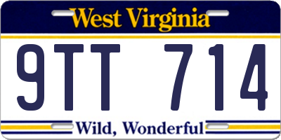 WV license plate 9TT714